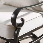 Oakland Living Set 2 poltrone girevoli a dondolo profonde per esterni in alluminio con schienali a motivo a diamante, colore oro