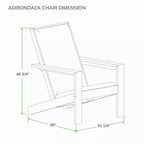Sonoma Lane Alice Teak Outdoor Adirondack Chair with Tan Textilene Padded Seat – Weather-Resistant, Quick-Dry Foam Comfort