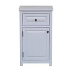 Alaterre Furniture Dorset Bathroom Storage Tower with Open Upper Shelves, Lower Cabinet and Drawer: Hardwood Linen Tower