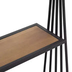 23" x 30" Nevin Wall Mounted Hanging Shelf Rustic Brown/Black - Kate and Laurel: Metal Frame, 3 Open Shelves