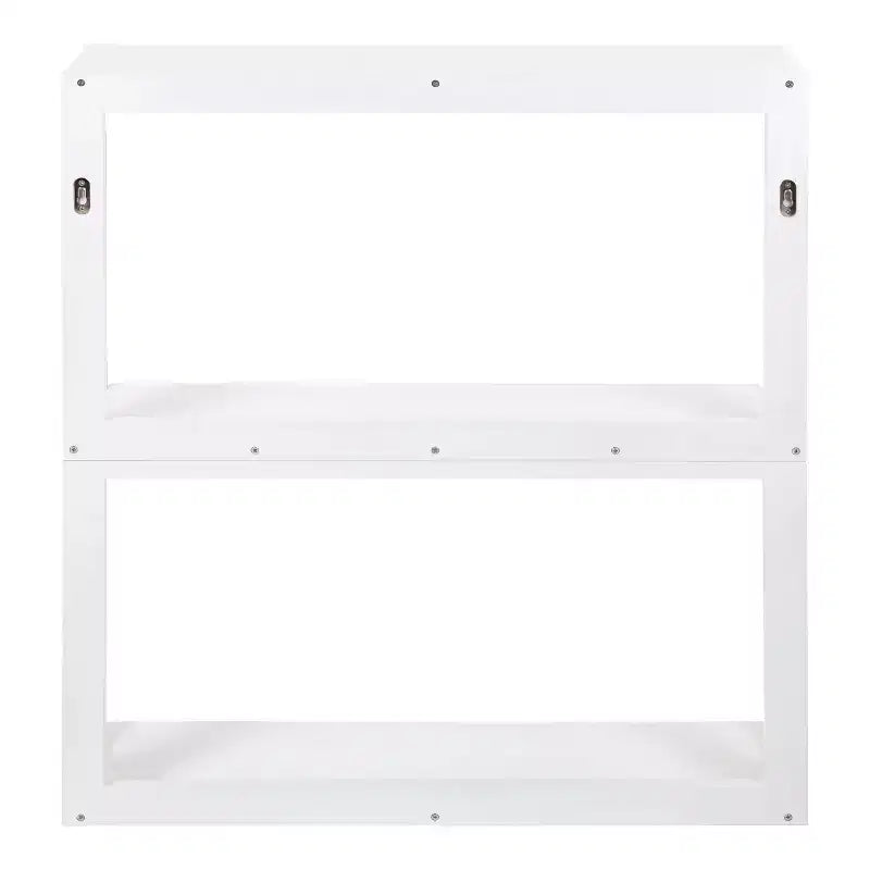 Scaffale a 3 ripiani in legno bianco, 71 cm x 20 cm x 79 cm, Ring - Kate & Laurel All Things Decor: Espositore contenitore stile Mid-Century