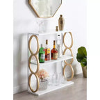 Scaffale a 3 ripiani in legno bianco, 71 cm x 20 cm x 79 cm, Ring - Kate & Laurel All Things Decor: Espositore contenitore stile Mid-Century