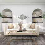 Olivia & May 48"X21" Glass Geometric Room Wall Mirror with Square Mirrors Silver