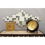 Olivia & May 48"X21" Glass Geometric Room Wall Mirror with Square Mirrors Silver