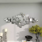 Olivia & May 48"X21" Glass Geometric Room Wall Mirror with Square Mirrors Silver
