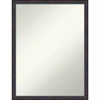 20" x 26" Non-Beveled Scoop Wood Bathroom Wall Mirror Dark Bronze - Amanti Art: Rectangle, Modern Style, Wall Mounted, Includes Hardware