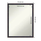 20" x 26" Non-Beveled Scoop Wood Bathroom Wall Mirror Dark Bronze - Amanti Art: Rectangle, Modern Style, Wall Mounted, Includes Hardware