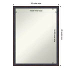 20" x 26" Non-Beveled Scoop Wood Bathroom Wall Mirror Dark Bronze - Amanti Art: Rectangle, Modern Style, Wall Mounted, Includes Hardware