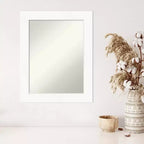 Specchio da parete bianco senza smussatura 24" x 30" per armadietto - Amanti Art