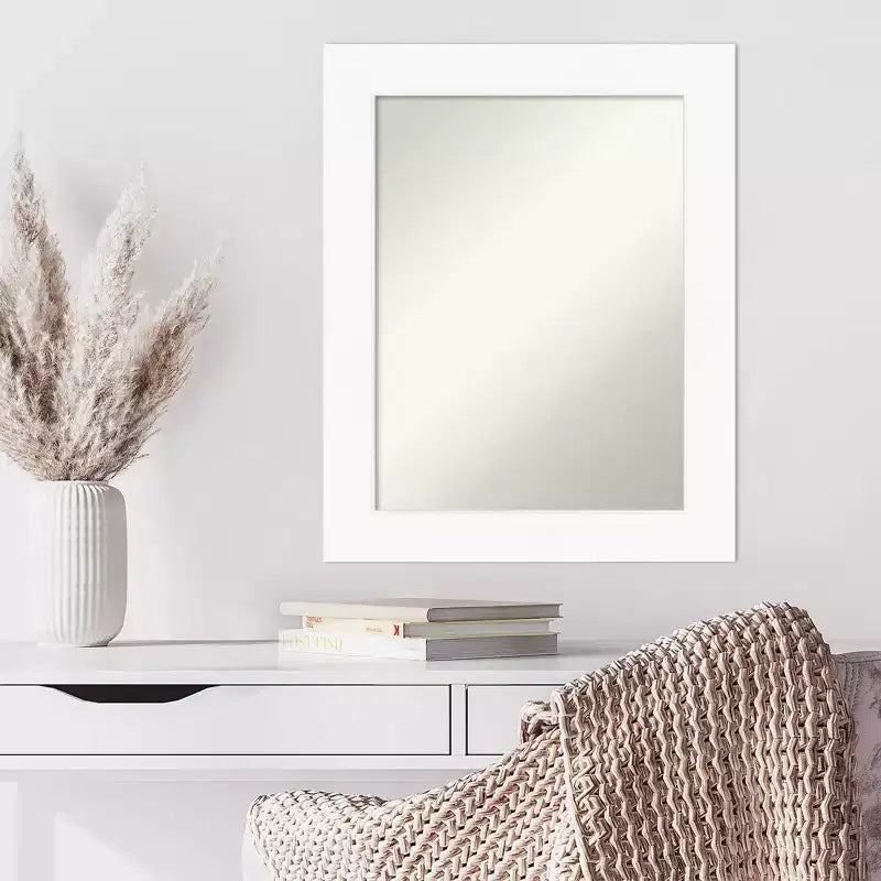 Specchio da parete bianco senza smussatura 24" x 30" per armadietto - Amanti Art
