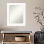 Specchio da parete bianco senza smussatura 24" x 30" per armadietto - Amanti Art