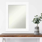 Specchio da parete bianco senza smussatura 24" x 30" per armadietto - Amanti Art