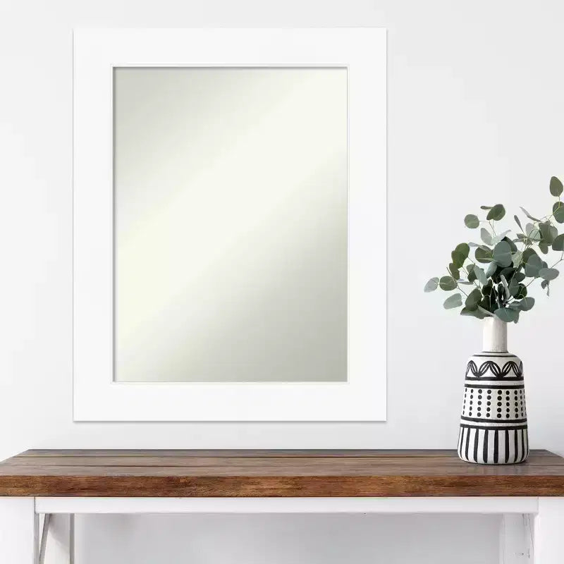 Specchio da parete bianco senza smussatura 24" x 30" per armadietto - Amanti Art