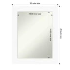Specchio da parete bianco senza smussatura 24" x 30" per armadietto - Amanti Art