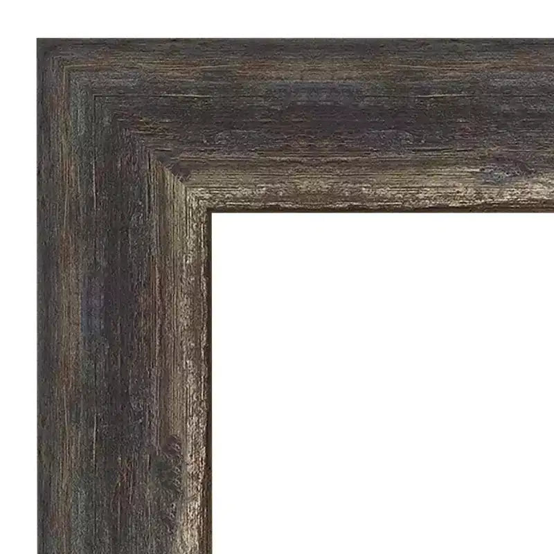 Specchio da parete con cornice rustica in corteccia 23" x 29" Marrone - Amanti Art: Vetro moderno con bordo smussato, nessun assemblaggio richiesto