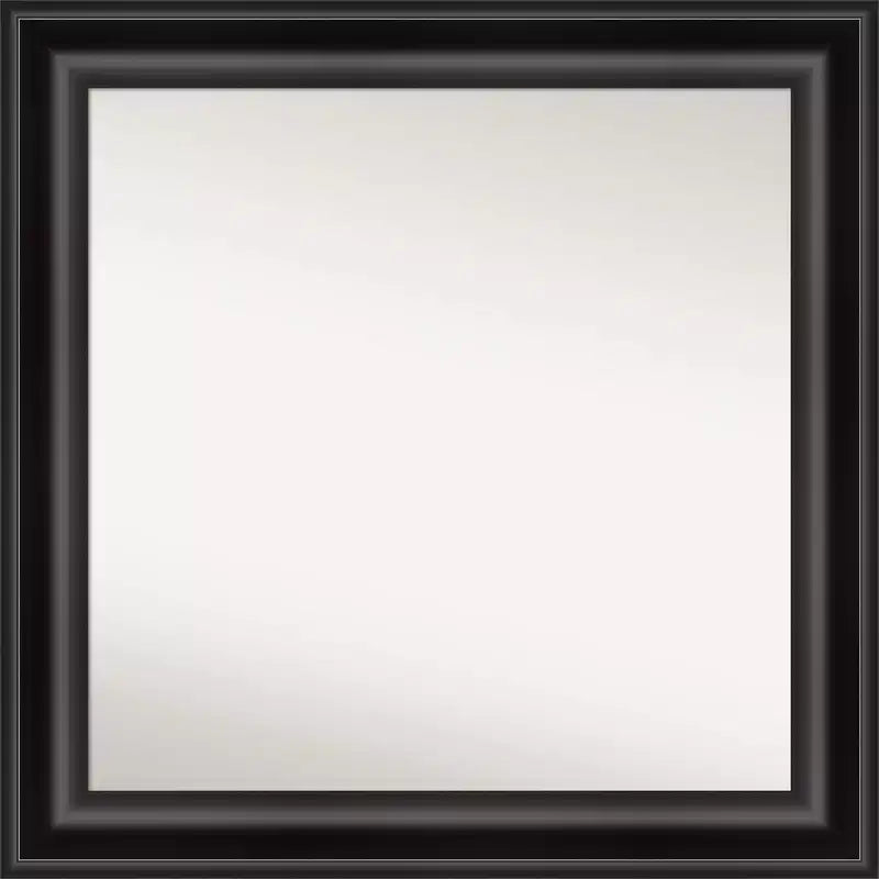 32" x 32" Non-Beveled Grand Black Wall Mirror - Amanti Art