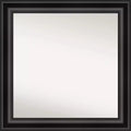 32" x 32" Non-Beveled Grand Black Wall Mirror - Amanti Art