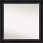 32" x 32" Non-Beveled Grand Black Wall Mirror - Amanti Art