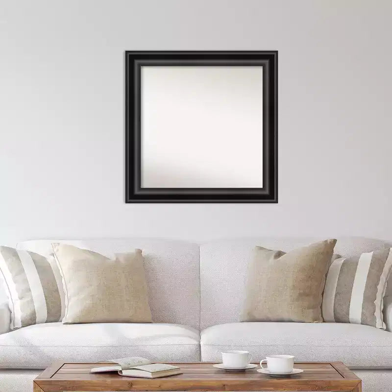 Specchio da parete nero Grand non smussato da 32" x 32" - Amanti Art