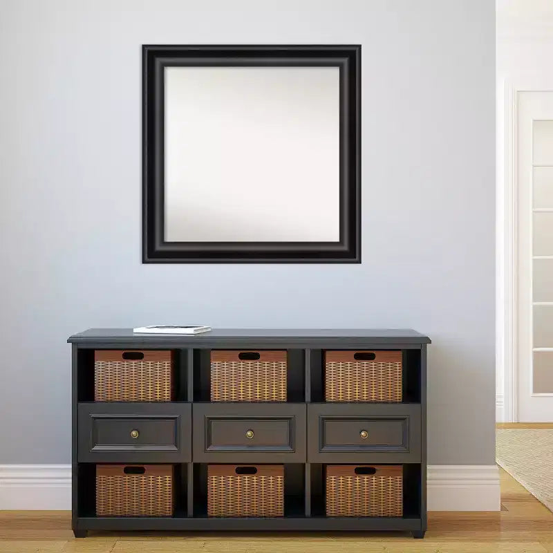 Specchio da parete nero Grand non smussato da 32" x 32" - Amanti Art
