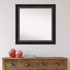 Specchio da parete nero Grand non smussato da 32" x 32" - Amanti Art