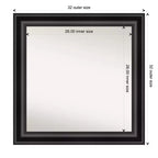 Specchio da parete nero Grand non smussato da 32" x 32" - Amanti Art