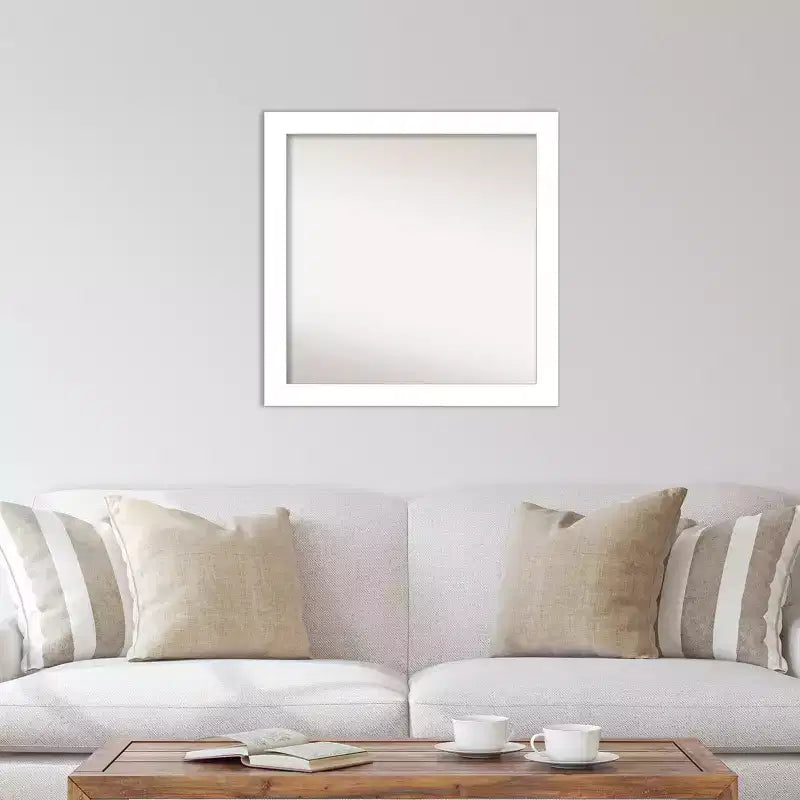 Specchio da parete bianco a cuneo non smussato da 30" x 30" - Amanti Art