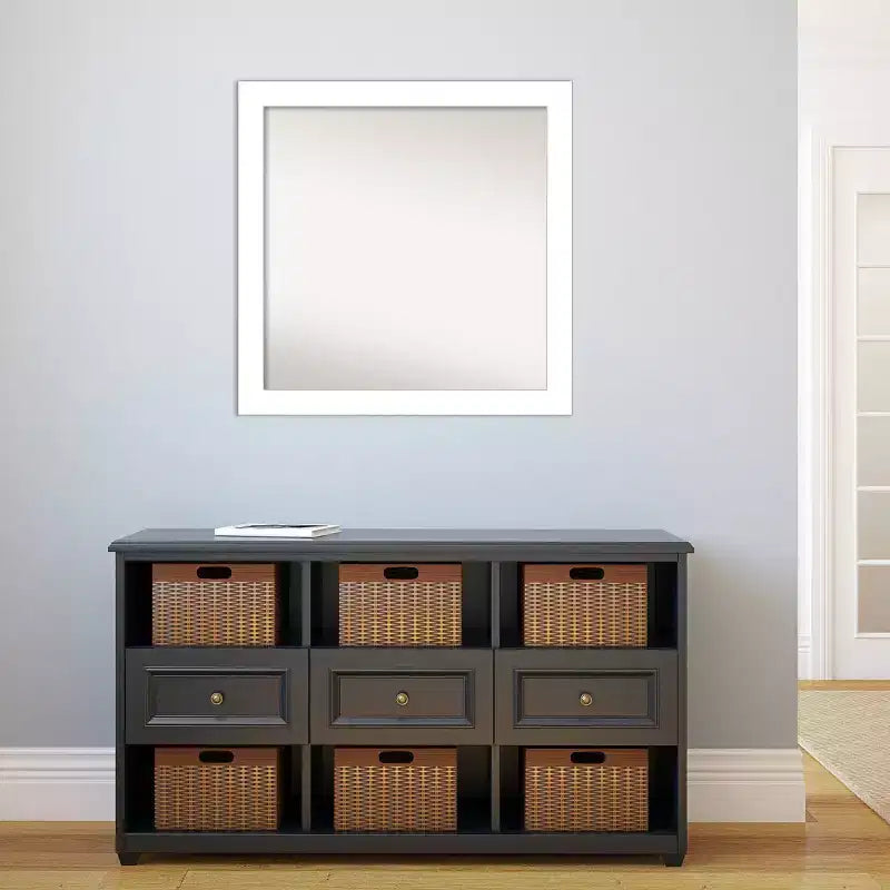 Specchio da parete bianco a cuneo non smussato da 30" x 30" - Amanti Art