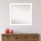 Specchio da parete bianco a cuneo non smussato da 30" x 30" - Amanti Art