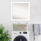 Specchio da parete bianco a cuneo non smussato da 30" x 30" - Amanti Art