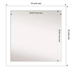Specchio da parete bianco a cuneo non smussato da 30" x 30" - Amanti Art