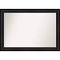 41" x 29" Non-Beveled Astor Black Wall Mirror - Amanti Art: Modern Rectangular Polystyrene Frame, Includes Mounting Hardware
