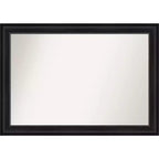 41" x 29" Non-Beveled Astor Black Wall Mirror - Amanti Art: Modern Rectangular Polystyrene Frame, Includes Mounting Hardware