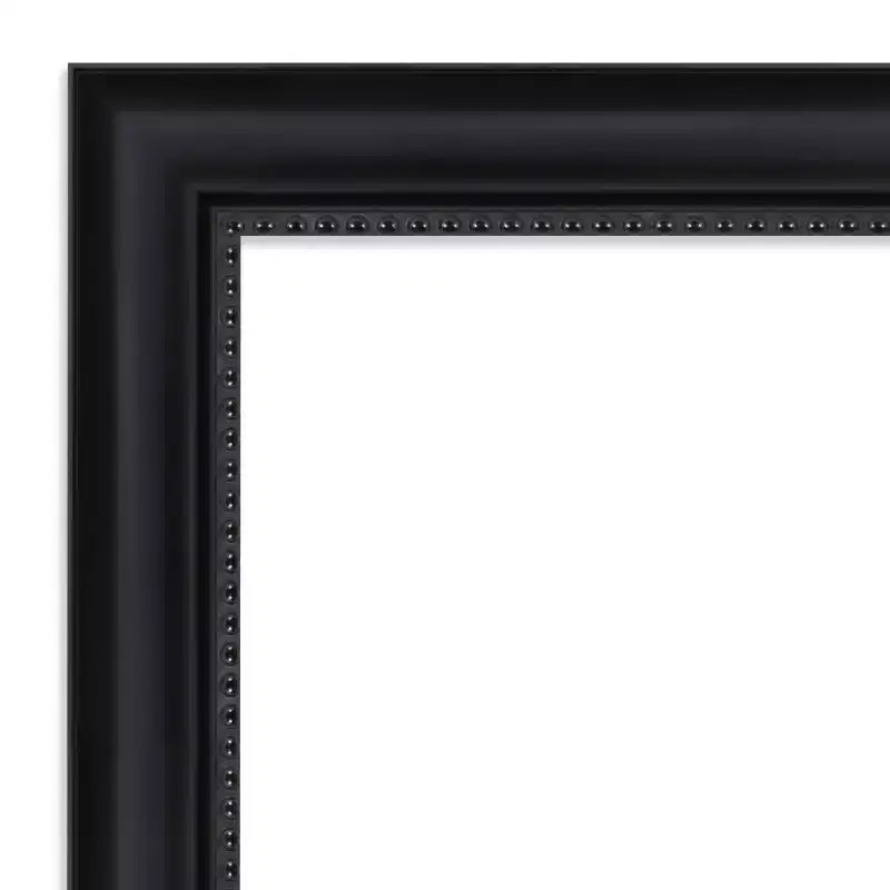41" x 29" Non-Beveled Astor Black Wall Mirror - Amanti Art: Modern Rectangular Polystyrene Frame, Includes Mounting Hardware