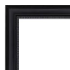 41" x 29" Non-Beveled Astor Black Wall Mirror - Amanti Art: Modern Rectangular Polystyrene Frame, Includes Mounting Hardware
