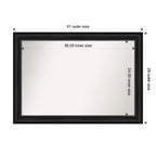 41" x 29" Non-Beveled Astor Black Wall Mirror - Amanti Art: Modern Rectangular Polystyrene Frame, Includes Mounting Hardware