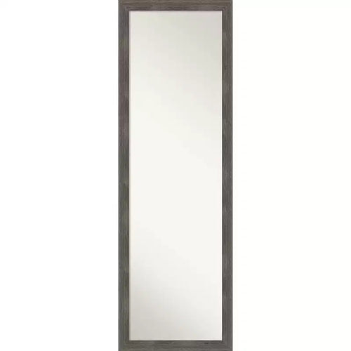 17"x51" Pinstripe Wood Framed Full Length On the Door Mirror Lead Gray - Amanti Art: Wall Mount, No Assembly Required