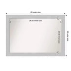 40" x 28" Non-Beveled Shiplap White Wood Bathroom Wall Mirror - Amanti Art: Includes Mounting Hardware, Rectangle Shape