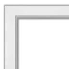 Specchio da parete Eva bianco con cornice argento 42" x 30" - Amanti Art: moderno, smussato, nessun assemblaggio richiesto