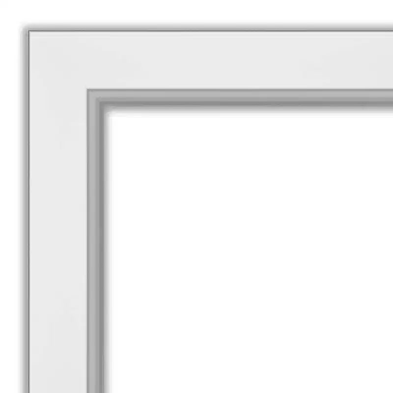 Specchio da parete Eva bianco con cornice argento 42" x 30" - Amanti Art: moderno, smussato, nessun assemblaggio richiesto