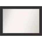 41" x 29" Non-Beveled Corvino Wood Bathroom Wall Mirror Black - Amanti Art: Modern Rectangle, Wall Mount, Wood Frame