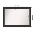 41" x 29" Non-Beveled Corvino Wood Bathroom Wall Mirror Black - Amanti Art: Modern Rectangle, Wall Mount, Wood Frame