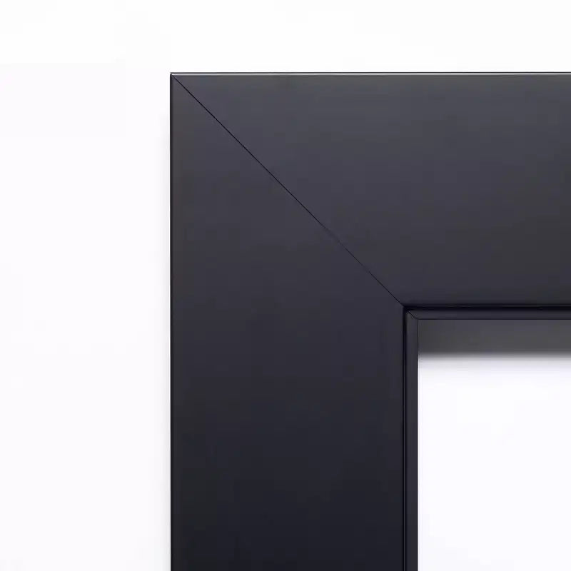 41" x 29" Non-Beveled Corvino Wood Bathroom Wall Mirror Black - Amanti Art: Modern Rectangle, Wall Mount, Wood Frame