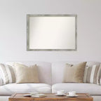 41" x 30" Non-Beveled Dove Gray Wash Square Wall Mirror - Amanti Art