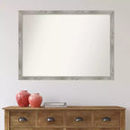 41" x 30" Non-Beveled Dove Gray Wash Square Wall Mirror - Amanti Art