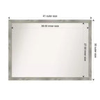 41" x 30" Non-Beveled Dove Gray Wash Square Wall Mirror - Amanti Art
