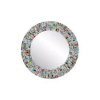Glass Handmade Recycled Magazine Frame Wall Mirror - Olivia & May: Bohemian Decor, Velvet Frame, No Assembly Required