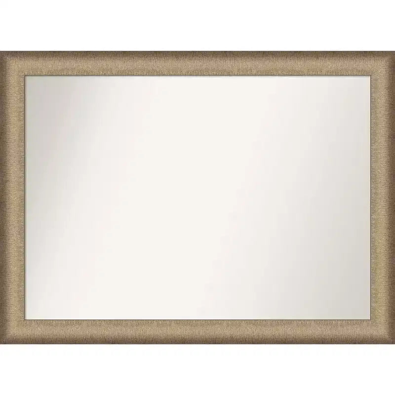 43" x 32" Non-Beveled Elegant Brushed Bronze Wall Mirror - Amanti Art: Polystyrene Frame, Includes Mount Hardware