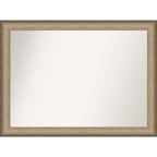 43" x 32" Non-Beveled Elegant Brushed Bronze Wall Mirror - Amanti Art: Polystyrene Frame, Includes Mount Hardware