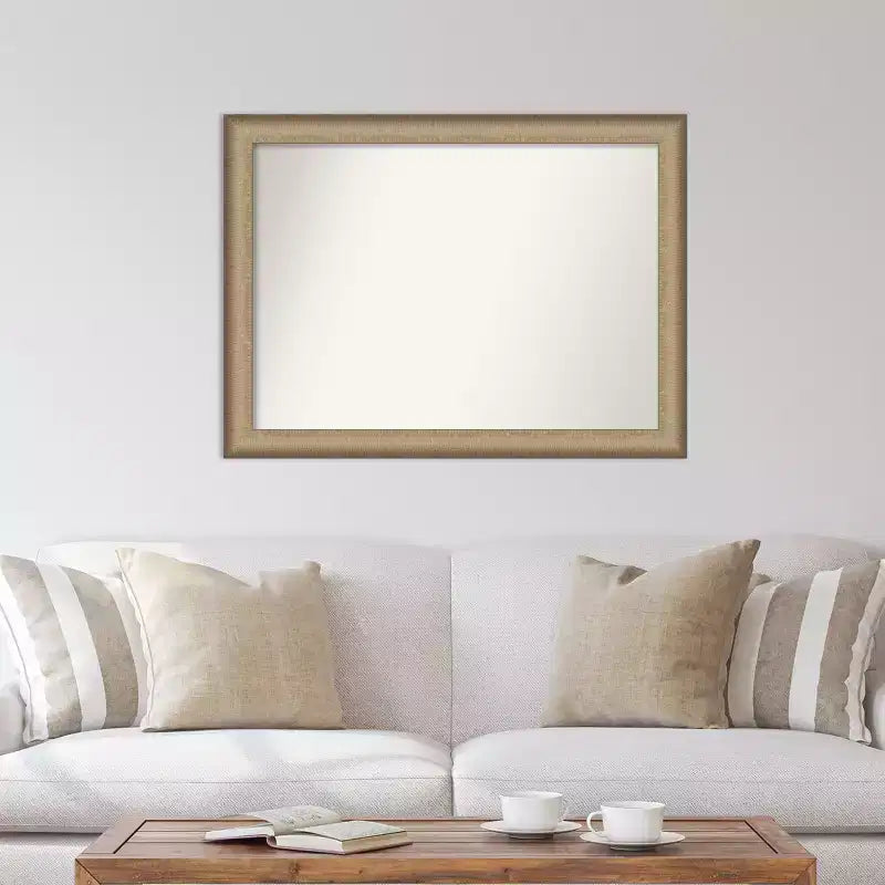 Specchio da parete elegante bronzo spazzolato non bisellato 43" x 32" - Amanti Art: Cornice in polistirene, include accessori di montaggio